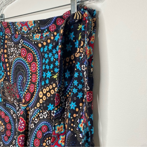 Context Exclusively at Lord & Taylor Floral Paisley Faux Wrap Linen Blend Skirt - Picture 3 of 16